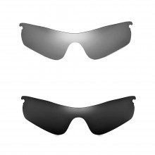 New Walleva Polarized Titanium + Black Replacement Lenses for Oakley RadarLock Path (OO9181 Series) Sunglasses